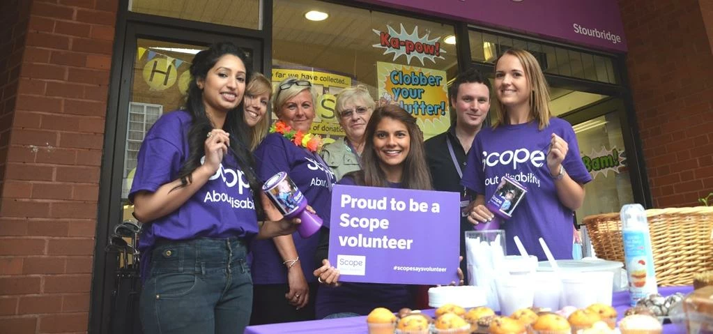 Higgs & Sons’ employees Kulsuma Begum, Hannah Nicholls, Melita Bown and Jenna Beckett with Scope Sto