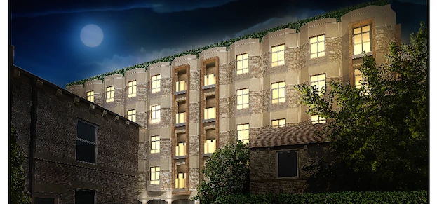 A cgi of the exterior of the 39 converted residential apartments.