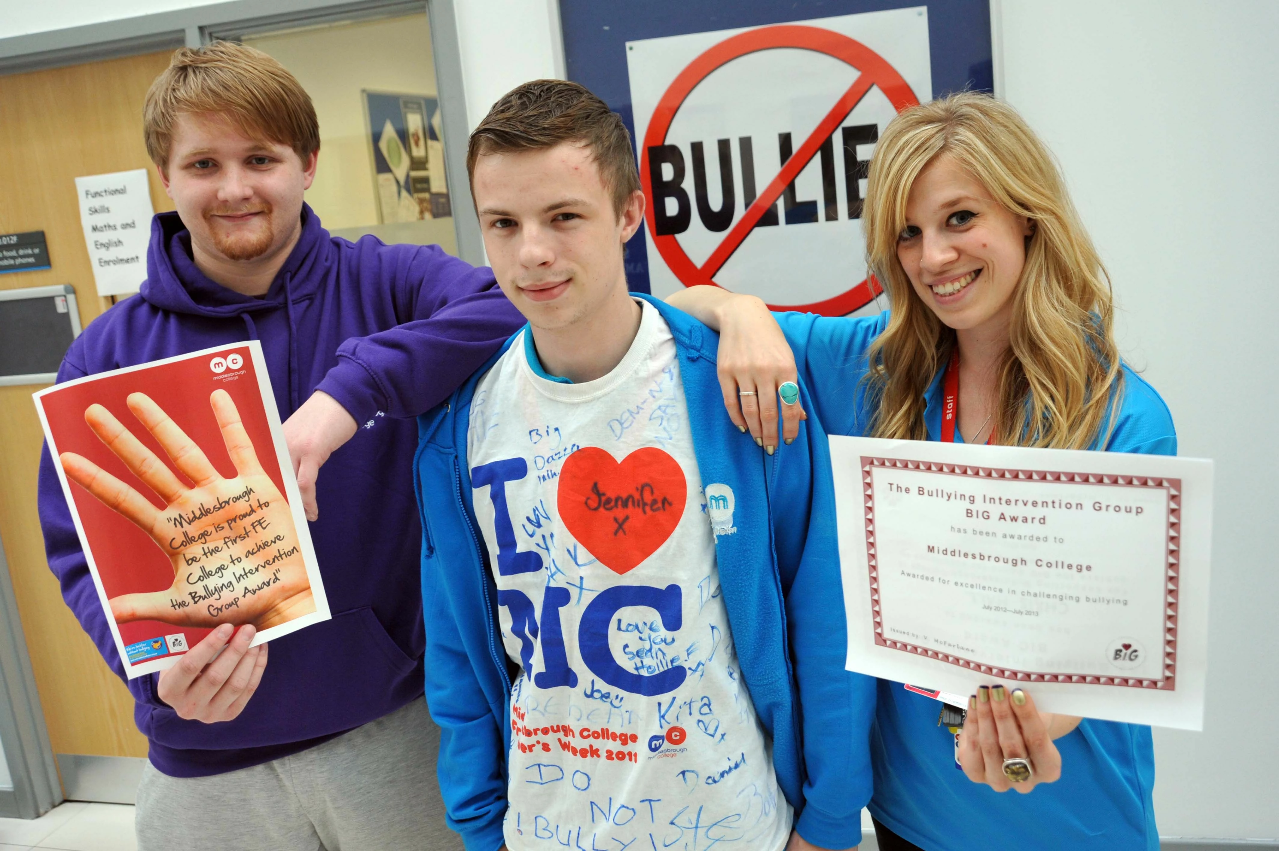 Student Chris Hall Student Sabbatical Officer Sean Mowbray and Student Liaison Officer Suze Clarke d