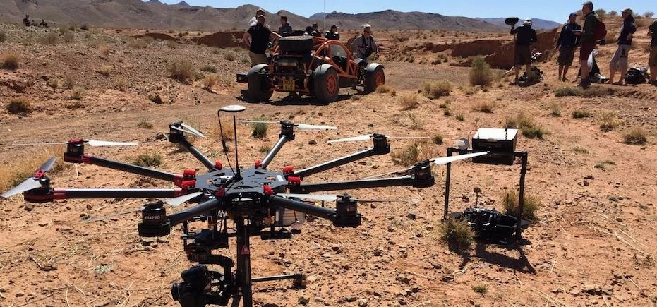 An Aerial Republic drone prepares to film footage for Top Gear in Morocco earlier this year.
