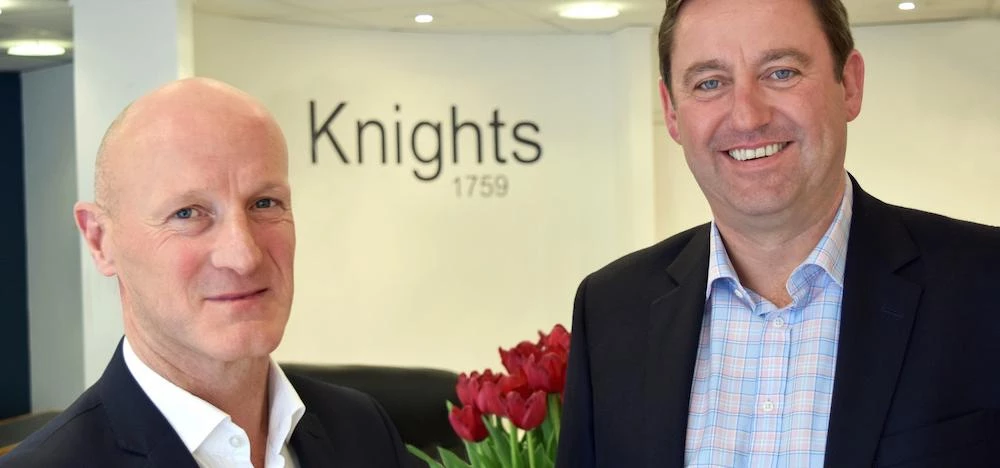 Simon McCrum (left) of Darbys with Knights CEO David Beech