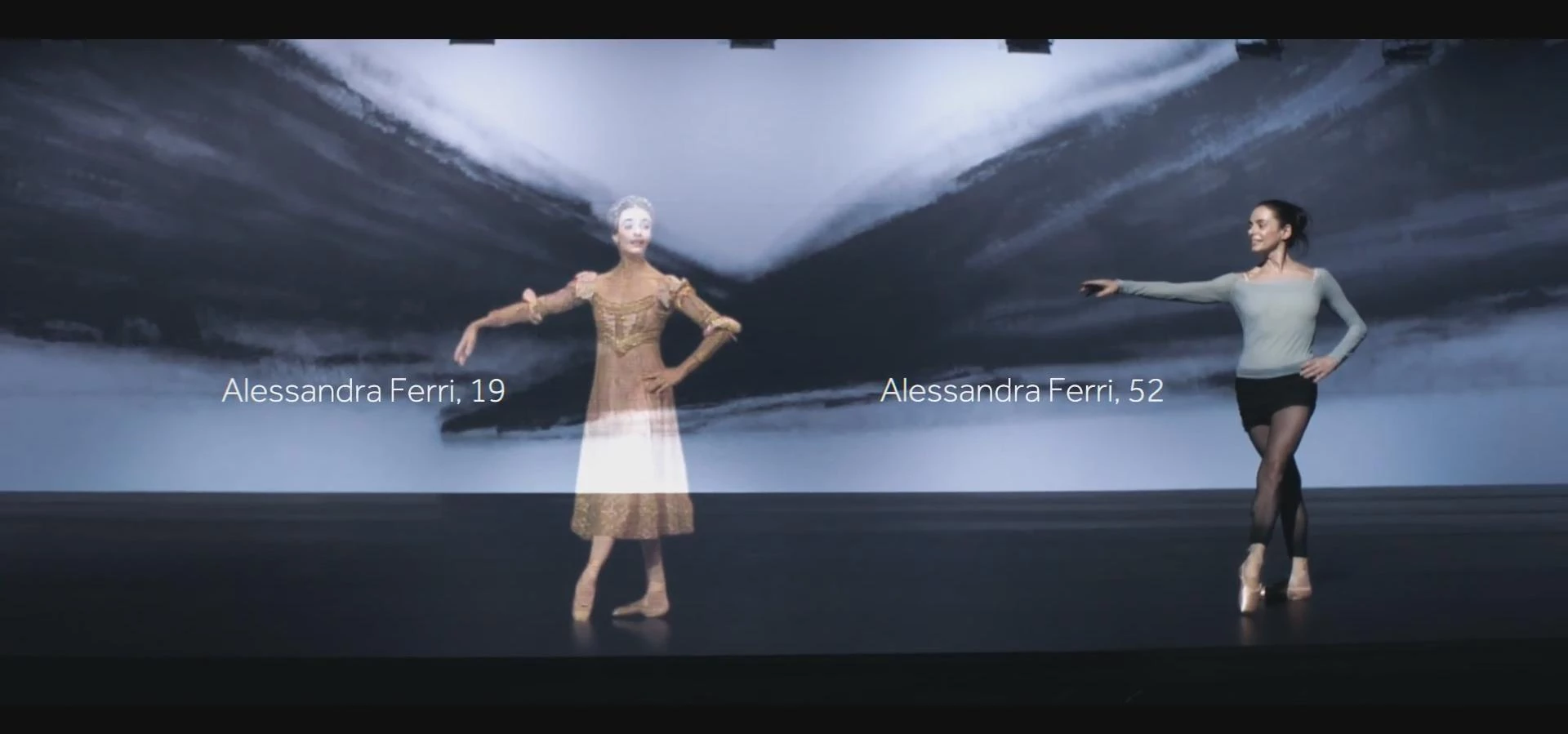 Alessandra Ferri Dancing Alongside a Holographic Projection of Her Younger Self