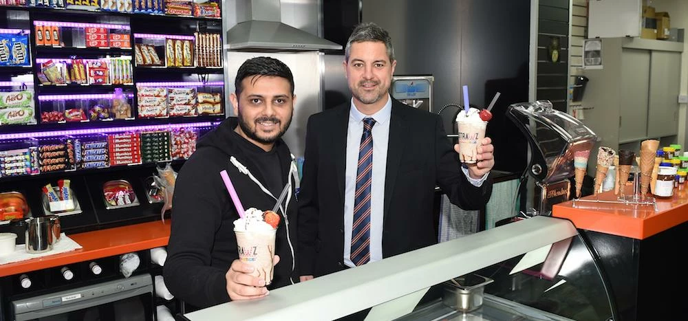 Fahid Ahsan (left) with Yorkshire Bank's Matt Anderton