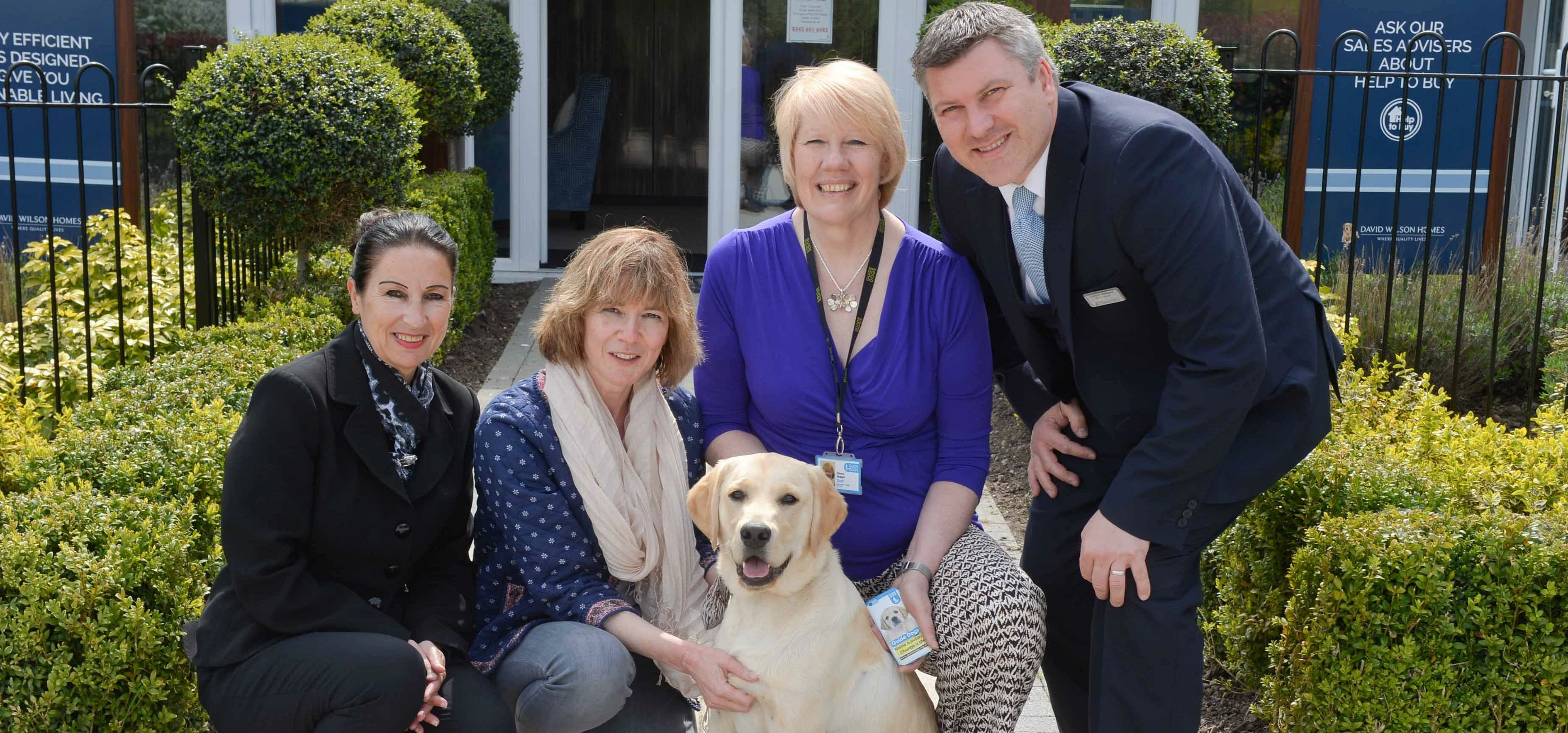 David Wilson Homes North West colleagues met the guide dog they sponsored at the company's Meadow Vi