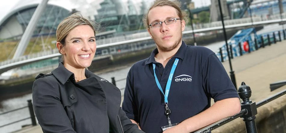 Louise Ball, executive director of Baltic Training Services, pictured with an apprentice in Newcastl