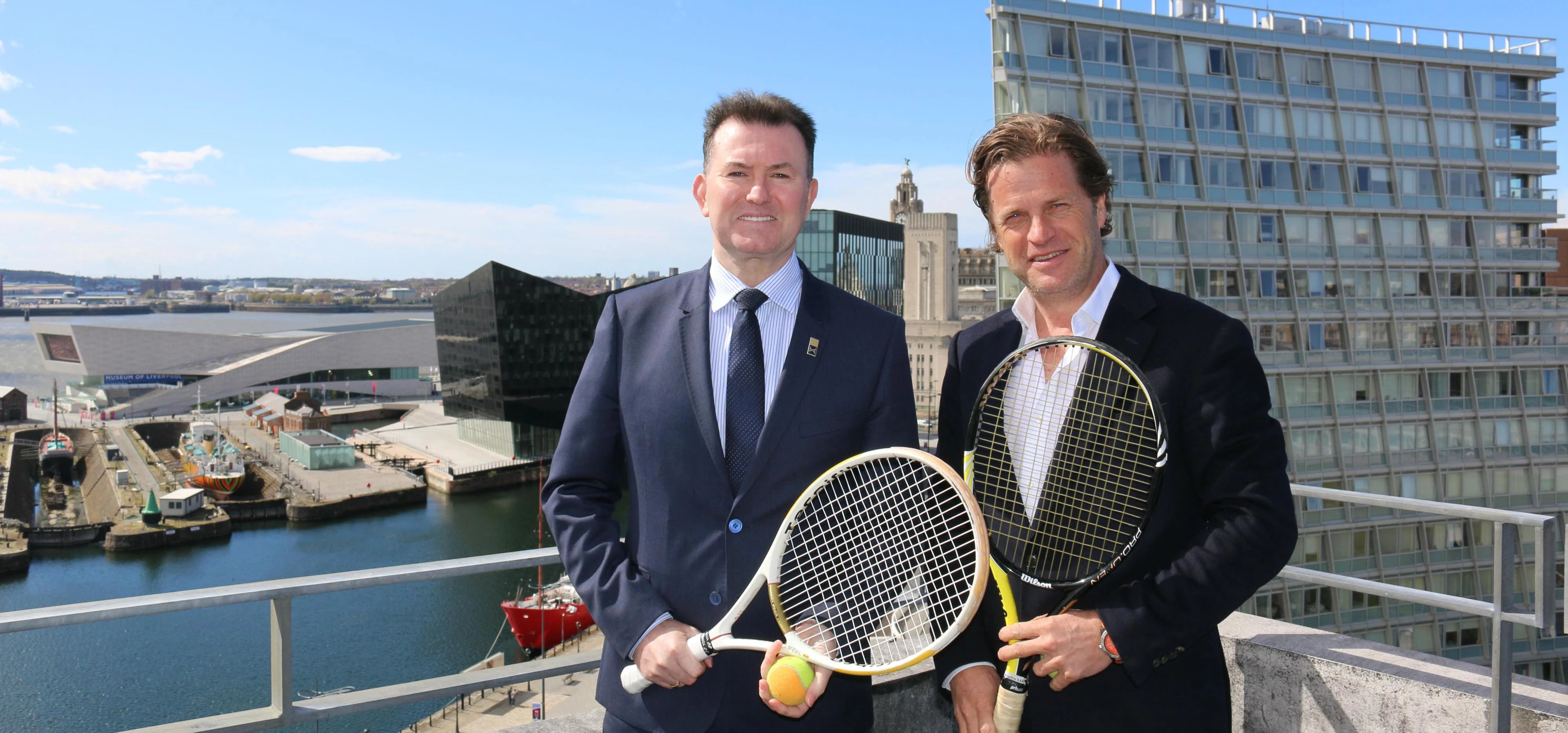 Hilton Liverpool general manager Marcus Magee and Liverpool Hope University International Tennis Tou