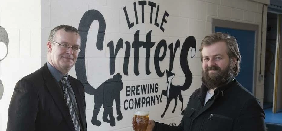 From left Gavin Senior, NatWest relationship manager, and Matthew Steer of Little Critters Brewery.