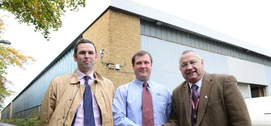 Martin Beasley of Enterprising Barnsley, Tom Janion of Equi-Trek and Cllr Roy Miller, cabinet spokes