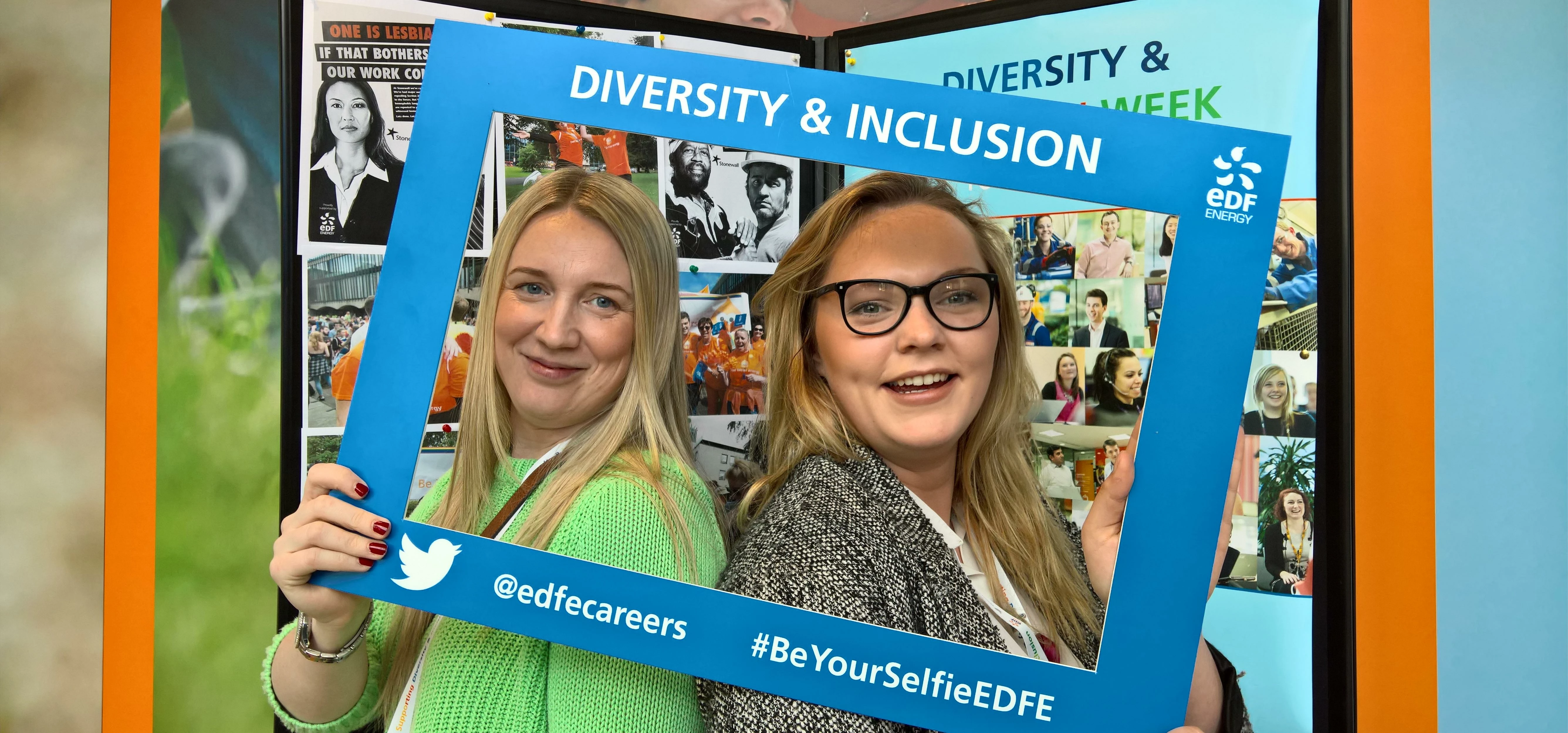 EDF Energy employees Jacqui McGurk and Louise Adey taking part in EDF Energy’s Diversity and Inclusi
