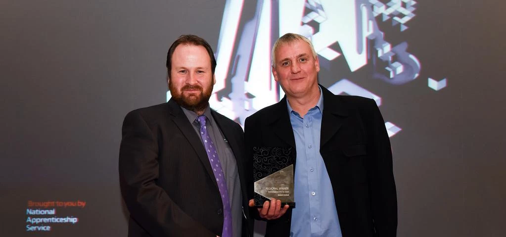 Image: Sean Young, who started as an apprentice with Sotech in 1986, attended the ceremony with Sote