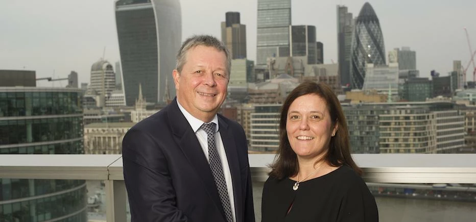 Irwin Mitchell Group Chief Executive Andrew Tucker and Vicky Brackett.
