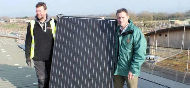 Puxton's Alistair Mead with solar panel