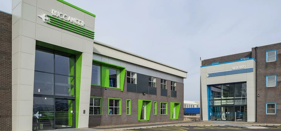 Buildings within the Humber Enterprise Park at Brough.  