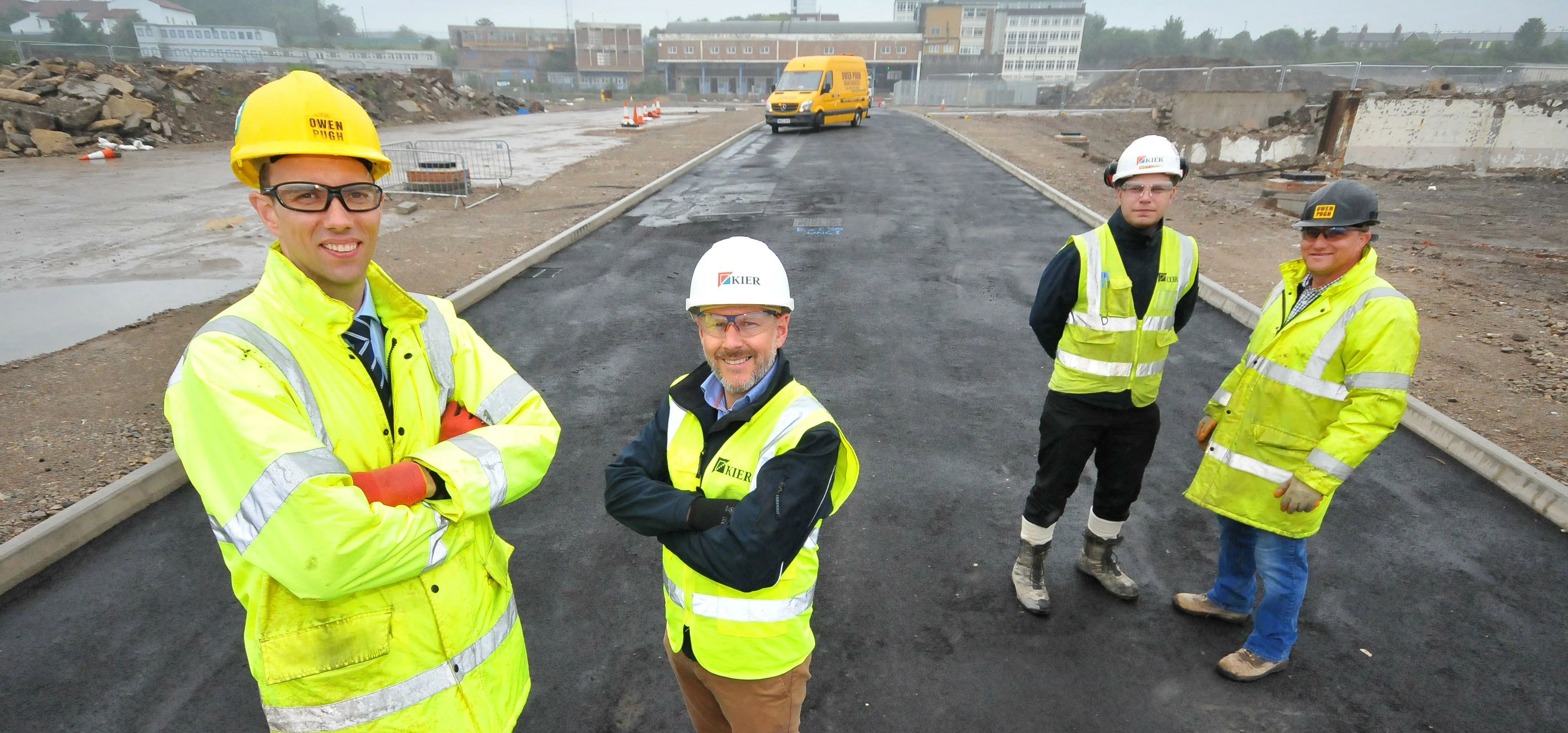 Lee Buchanan, Owen Pugh; Neil Hosie, Kier Construction; Rob Talbot, Kier Construction and Steve Mars