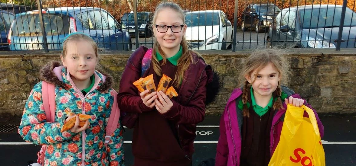 (Left) Charlotte age 10, (middle) Kaitlyn age 11, (right) Daisy 7 from St Francis School.