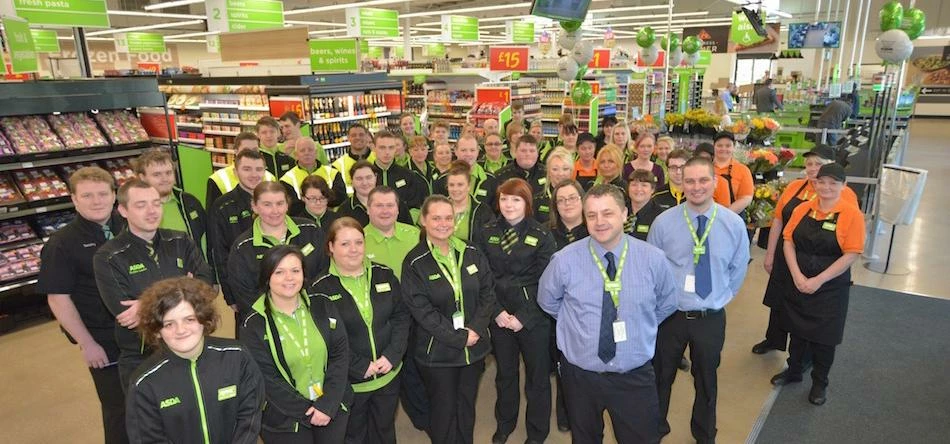 Store manager Ian Malcolm with fellow Asda Felling colleagues