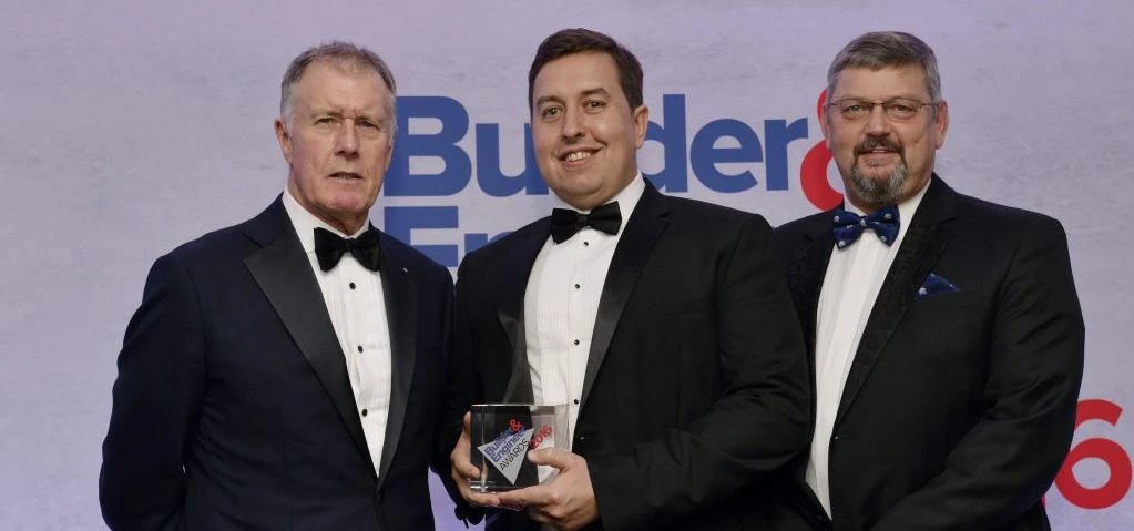 Sir Geoff Hurst, STS Supply Chain Manager Steve Devine, NW Regional Chairman of Builder’s Merchants