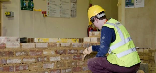 Student bricklaying