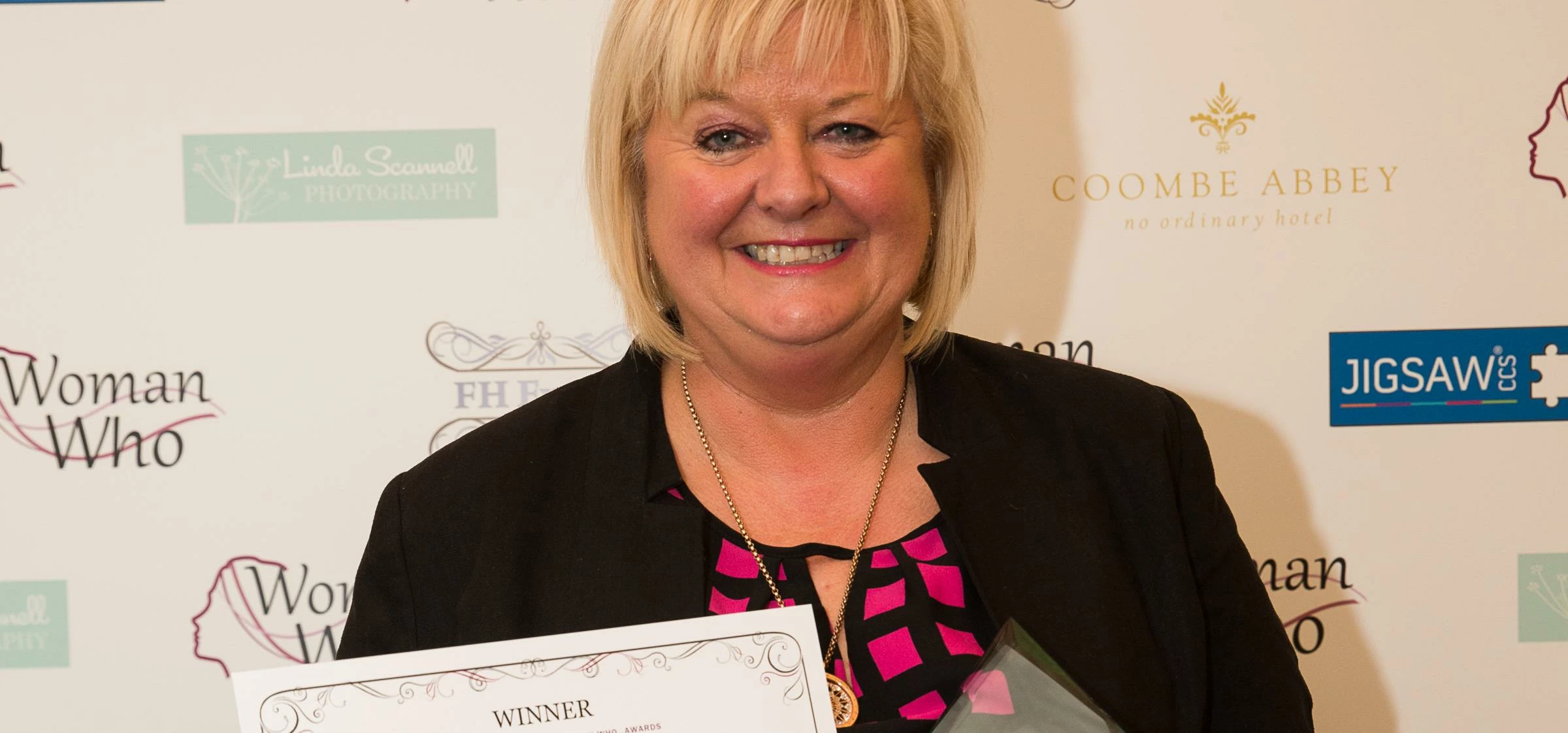 June Picken, Sales Director of Coombe Abbey, with the Woman Who… Excels in Business award 