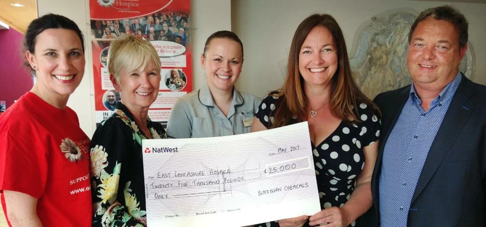 Blackburn Chemicals donated £25,000 to East Lancashire Hospice