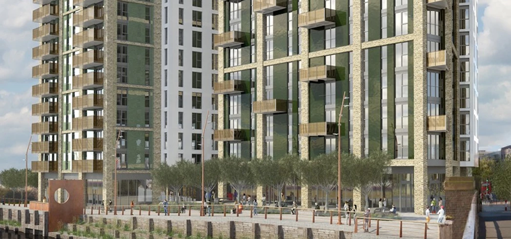Artist’s impression of the new Creekside Wharf scheme in Greenwich.