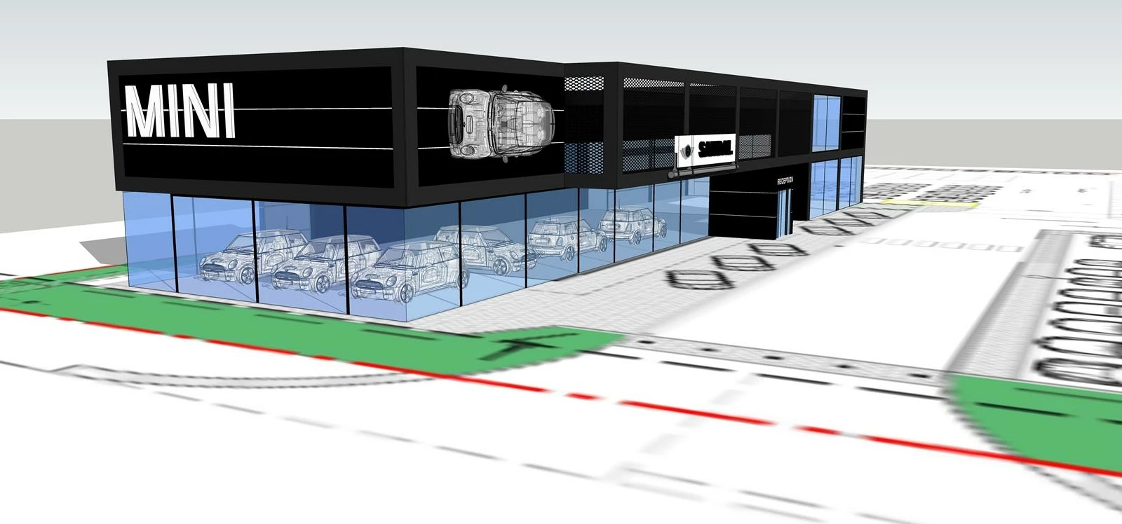 A CGI of the new Sandal MINI dealership