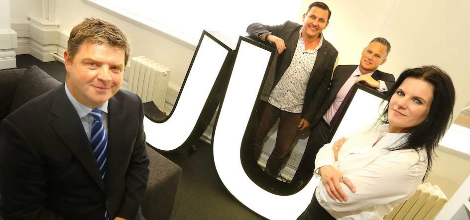 (from left) Simon Johnson of NEL, Robert Brown of JUMP, Jonathan Luke of NEL and Lucy Batley of JUMP