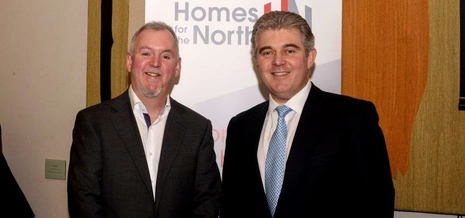 Homes for the North Chairman Mark Henderson and Housing Minister Brandon Lewis
