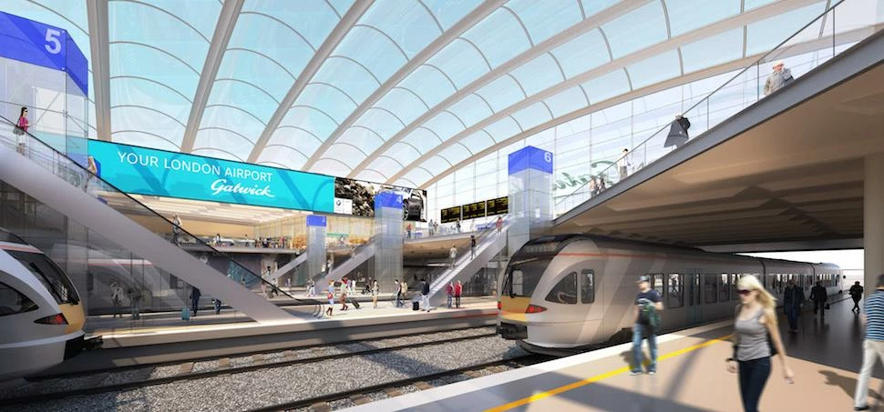 Artist's impression of the redeveloped Gatwick railway station.