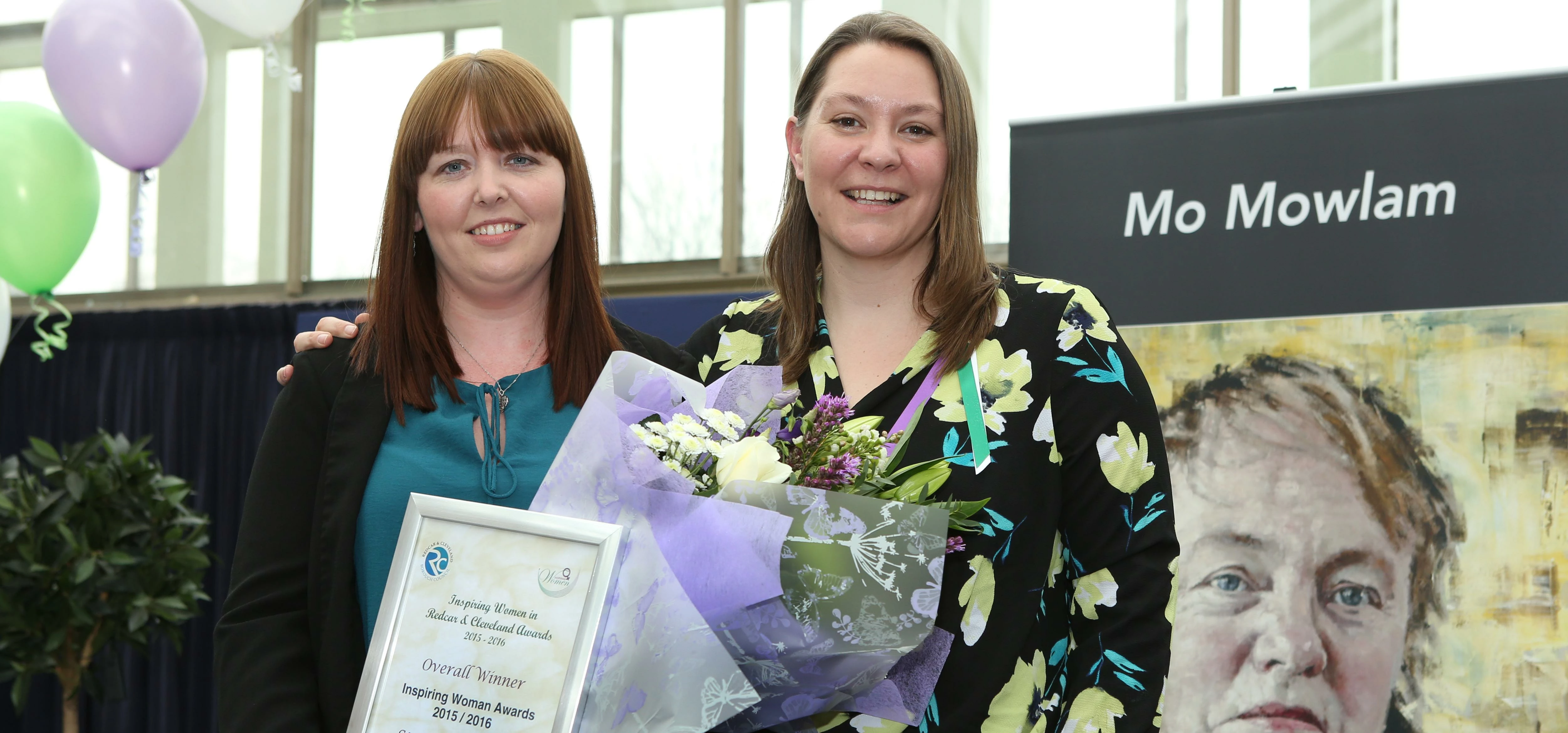 Stacey Phoenix, pictured here collecting an 'Inspiring Woman' Award from Redcar MP, Anna Turley 