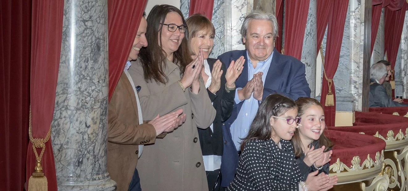 At the Royal Hall: Sebastian and Maria Alvarez and their daughters Valentina and Victoria with Mark