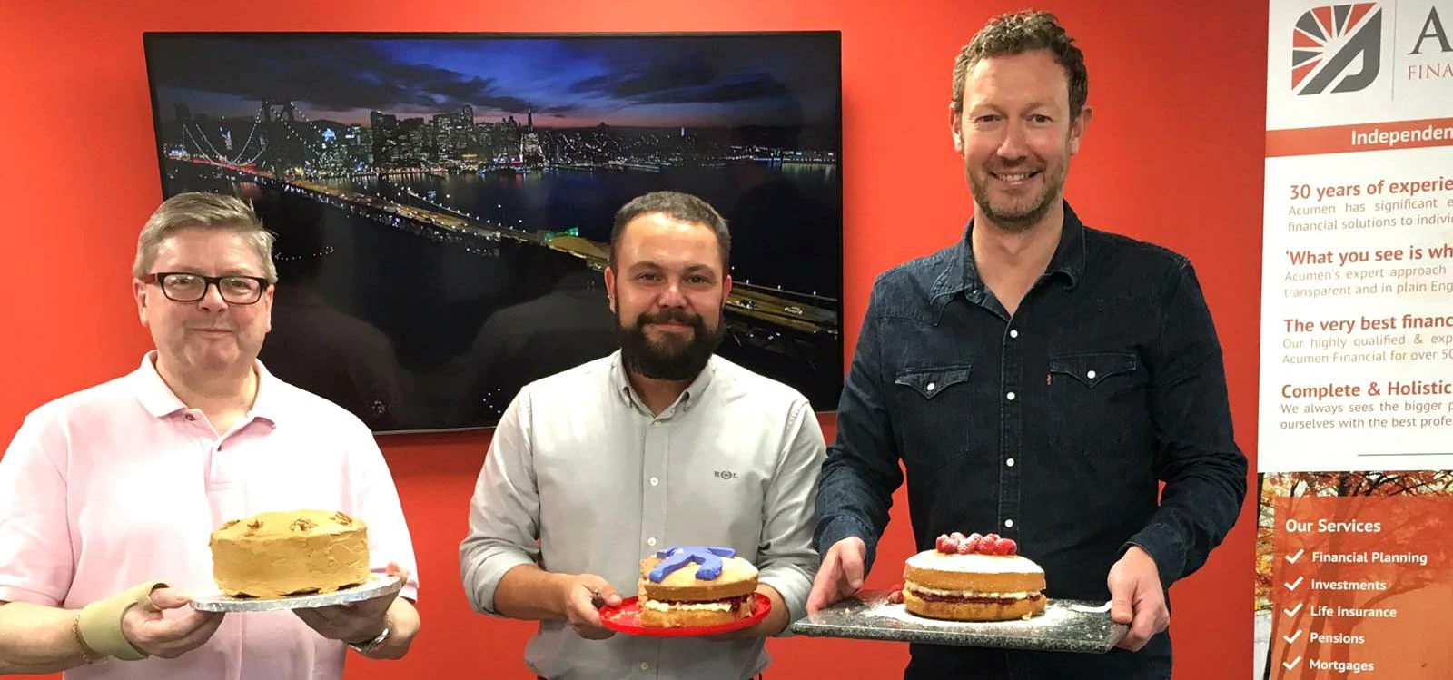 The winners of Acumen Financial Partnership’s recent ‘Great Burscough Bake-Off’ (l-r) runners-up Der
