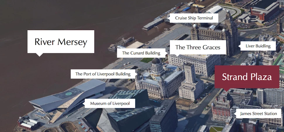An aerial view of the development