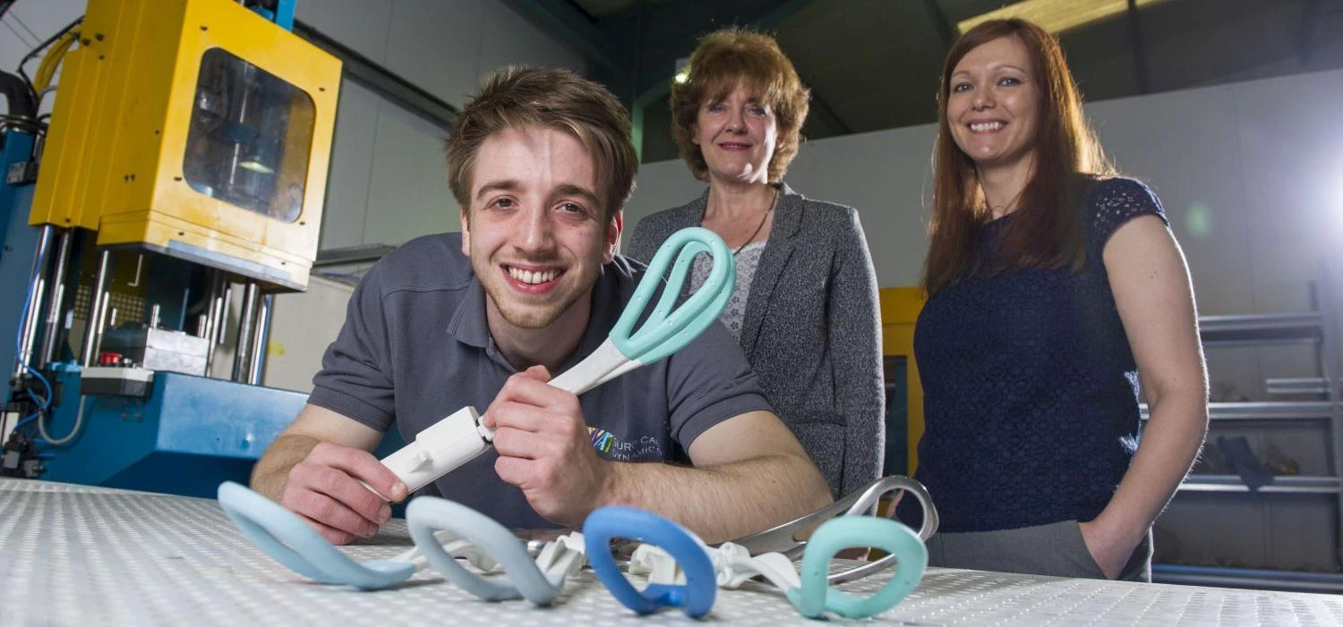 Northumbria graduate Rhydian Lewis, who has been offered a permanent contract with Surgical Dynamics