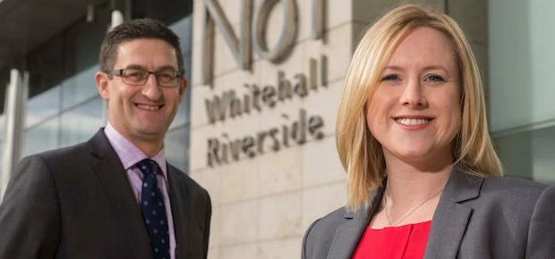 Vicky McLoughlin, head of assurance for Grant Thornton in Yorkshire with Andy Wood, practice leader