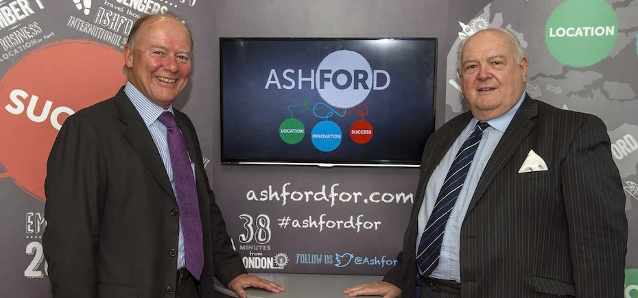 David Fitzsimmons, Chairman of Locate in Kent, left, and Cllr Gerry Warren at the agency’s new home,