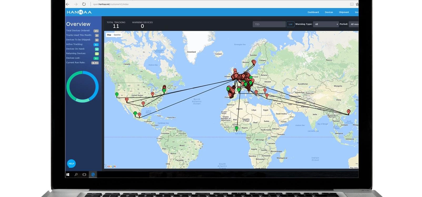 ParceLive's tracking dashboard.