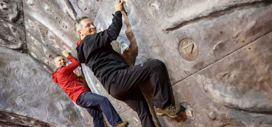 Scaling the heights. (L-R) Gavin Prior, general manager of intu Metrocentre and Phil Steele, general