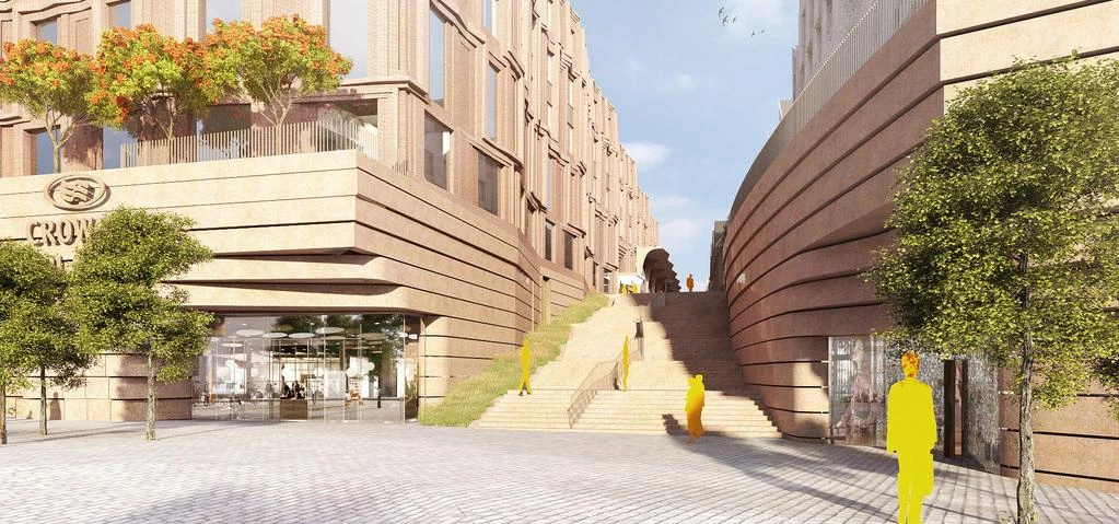 A CGI showing part of the area outside the new hotel. Image: Chester Northgate