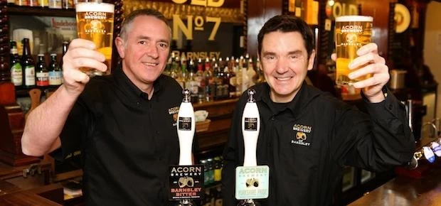 Acorn Brewery’s Dave Hughes and David Broadhead at the brewery’s Old No 7 pub in Barnsley town centr