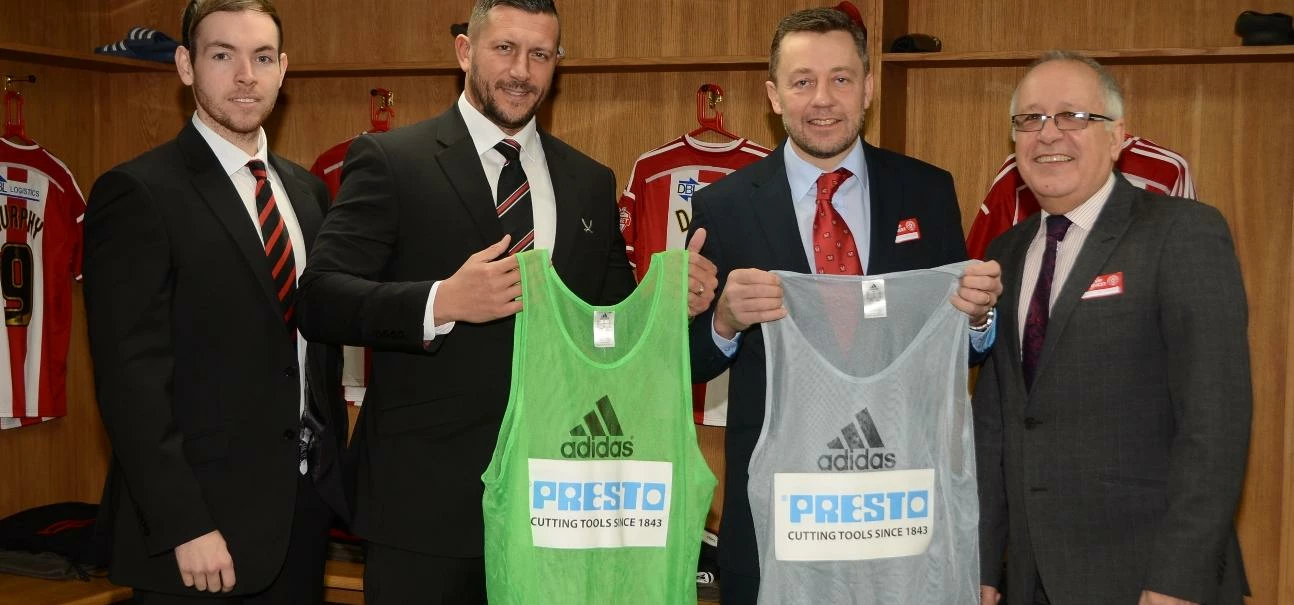 (L-R) Sheffield United commercial sales executive Liam Robinson, Sheffield United head of commercial
