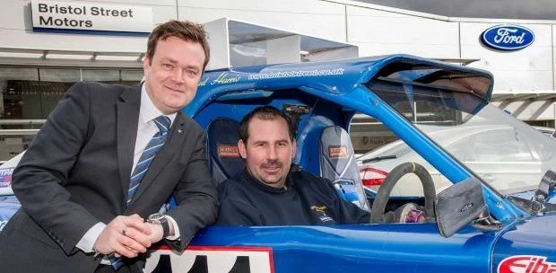 Tony Trueman, General Manager of Bristol Street Motors Ford Worcester with Paul Harris, reigning Bri
