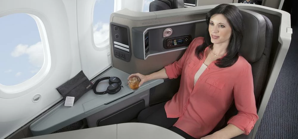 The aircraft contains 28 seats in business class
