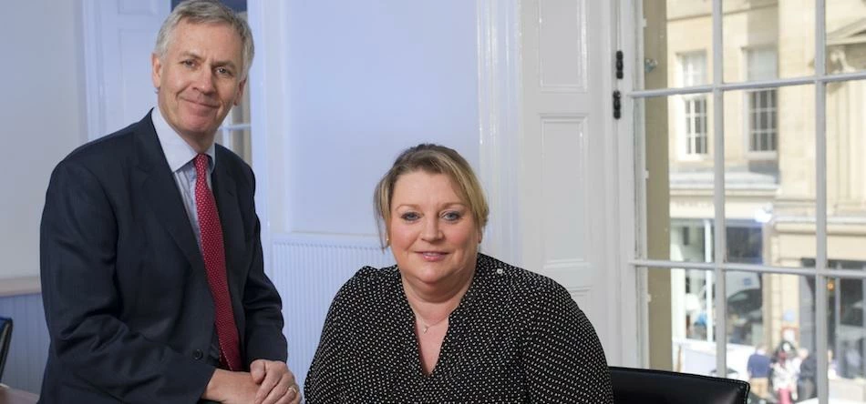 Andrew Mitchell of North East Finance with Michelle Rainbow of the North East LEP