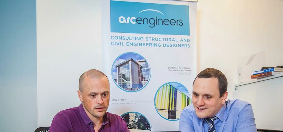 Neil Ewing of Orchard networks (left) with Andrew Rimmington of Arc Engineers. 