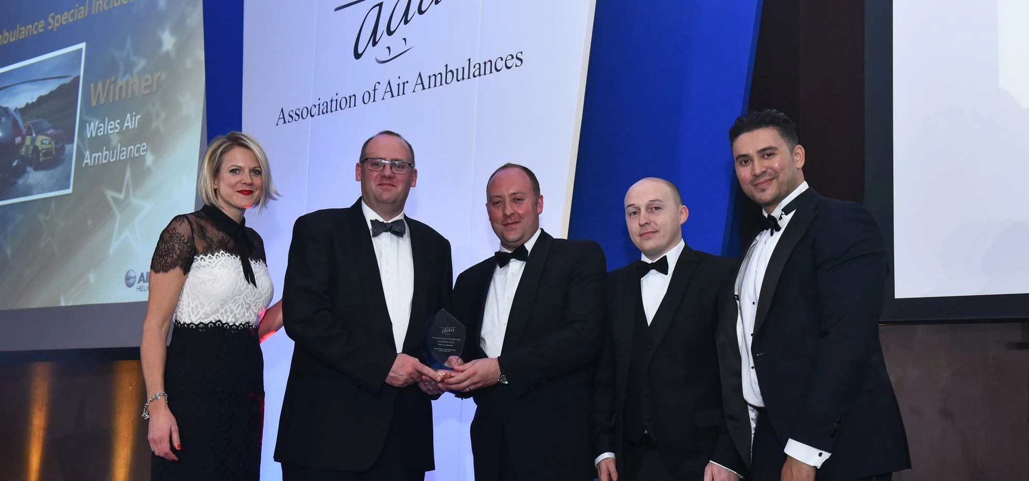 Dr Bob Tipping (second from the left) and Critical Care Practitioner (CCP) Rhyan Curtin (second from