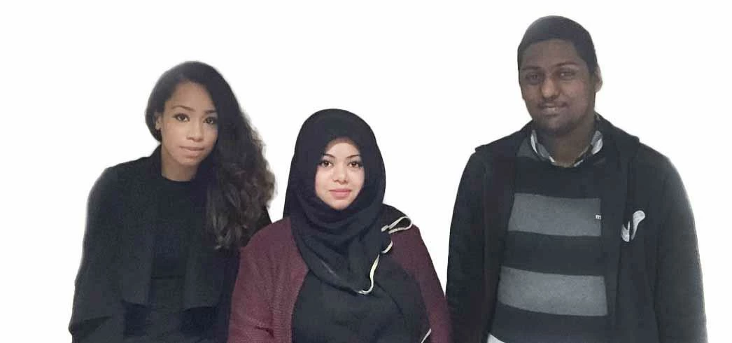 Three of Just Housing Group's apprentices, from left to right, Chantelle, Fahima and Zahid 