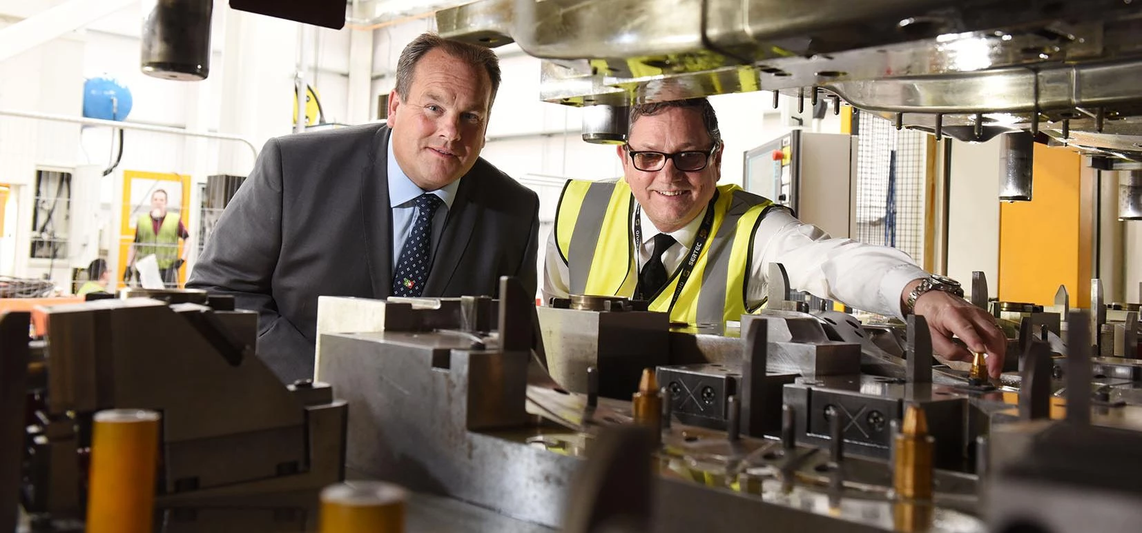 £10m press expansion: (l-r) Adrian Haller (Bruderer UK) and Martin Hinkley (Sertec) 