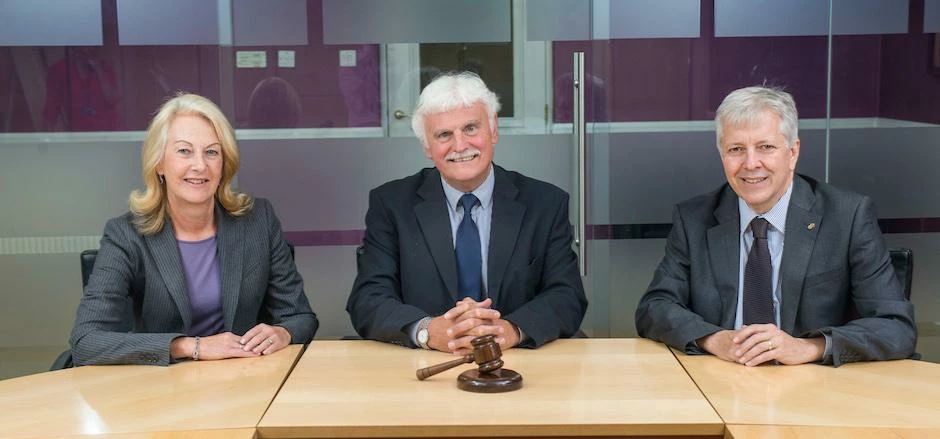Dr Bob Dugdale (centre) welcomes new non-executive directors Jan Fortune and Rhys Davies to Sovereig