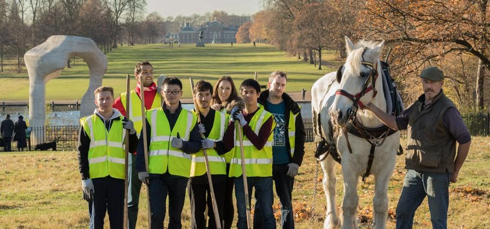 Bloomberg with Shire Horse in Kensington Gardens